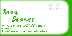 nora szorat business card